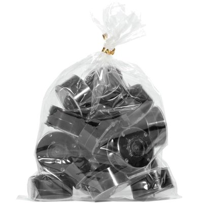 Färgade värmeljus svart - i genomskinlig kopp - 20st