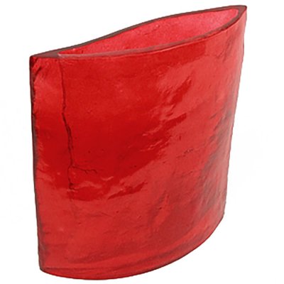 Vas båge röd i plexiglas - 23 cm hög