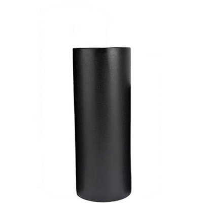 Svart vas i matt finish och cylinderformad - 30 cm hög