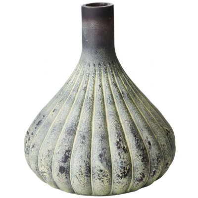 Vas i ljusgrön, ljusgul glas - 25 cm hög