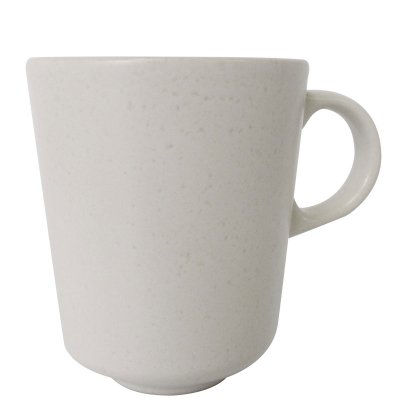 Vit mugg i stengods och sammets-look - 25 cl