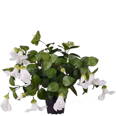 Vit Petunia konstblomma i kruka - 30 cm hög