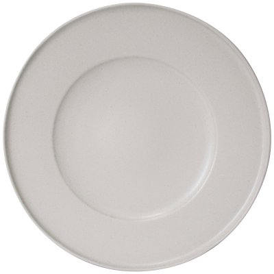 Vit tallrik i stengods och sammets-look - 29 cm i diameter