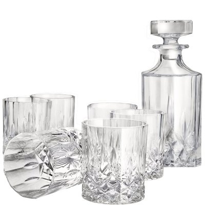 Whiskyglas och karaff i bar set från Stiernholm - 6 Tumblerglas och 1 karaff i kristall