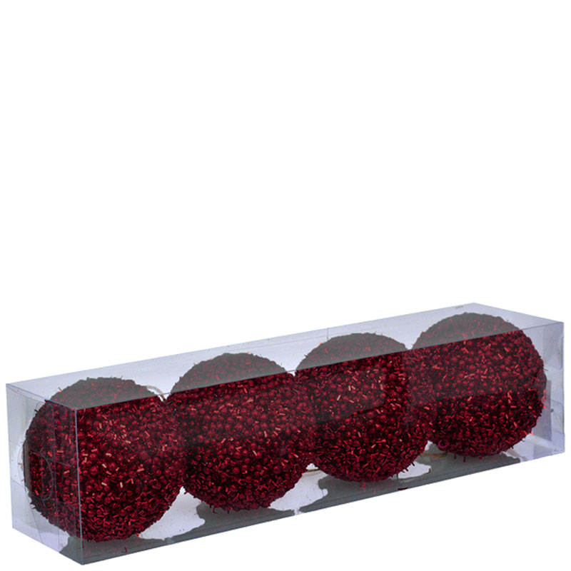 Julpynt Kula Eirin 4 st - Holmen - Röd Bordeaux Ø8cm