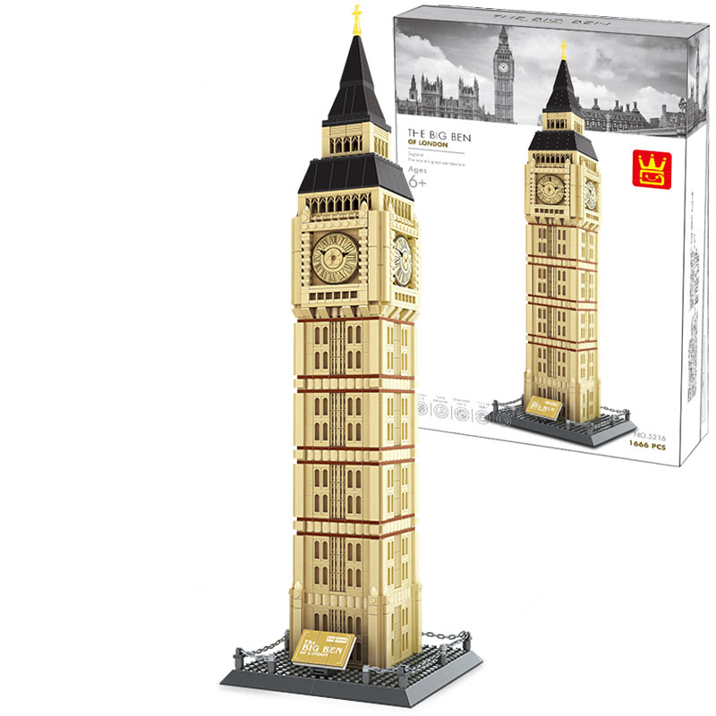 Big Ben - Architecture - 1666 Bitar - Kompatibla Byggklossar