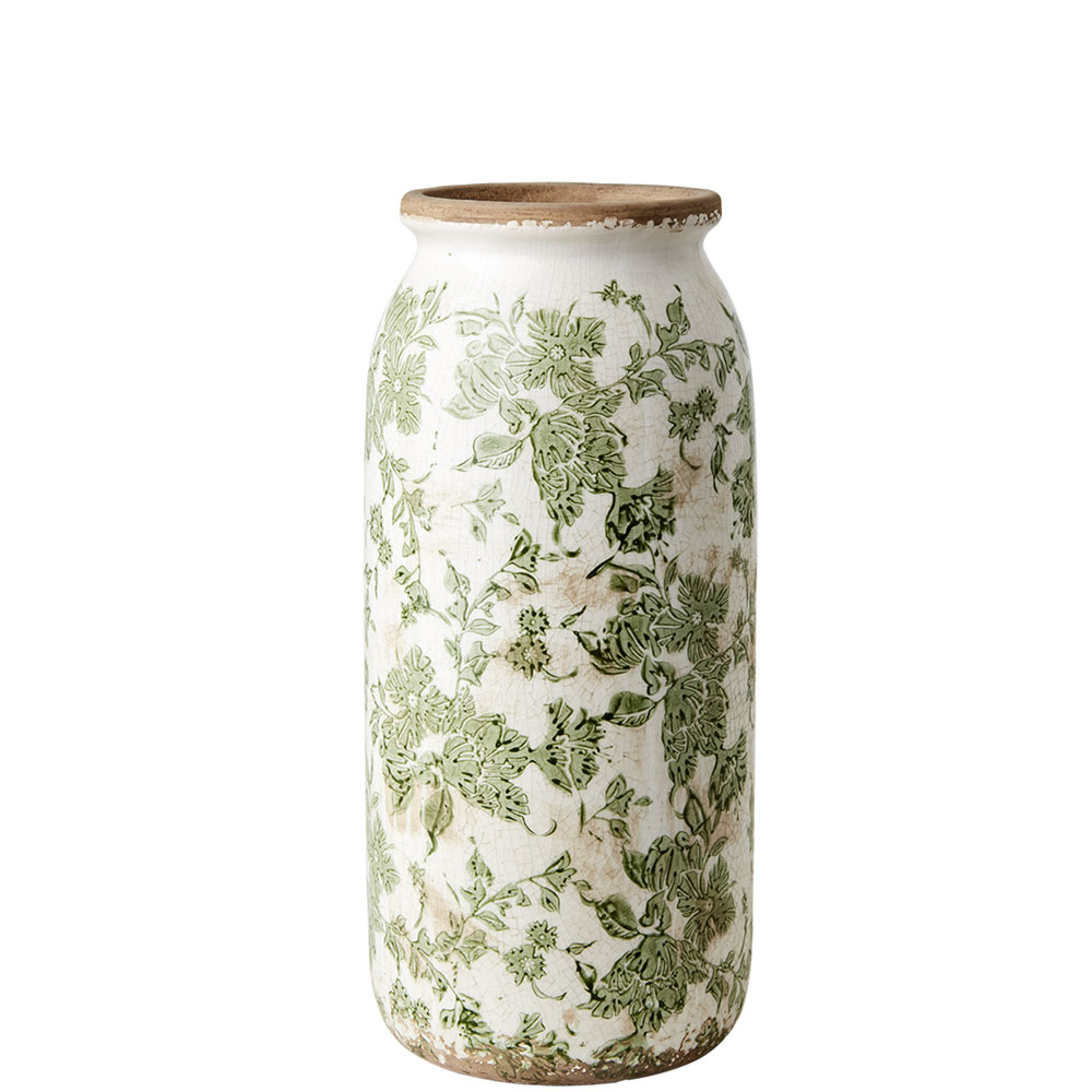 Urna Victoria M - Vit Grön - H31 cm