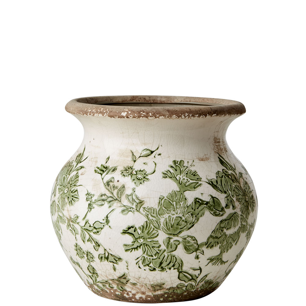 Urna Victoria S - Vit Grön - H16 cm