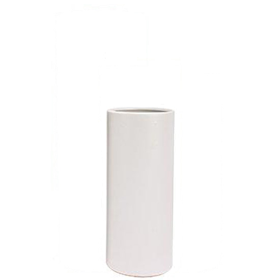 Vas Cylinder Vit Matt - 22 cm