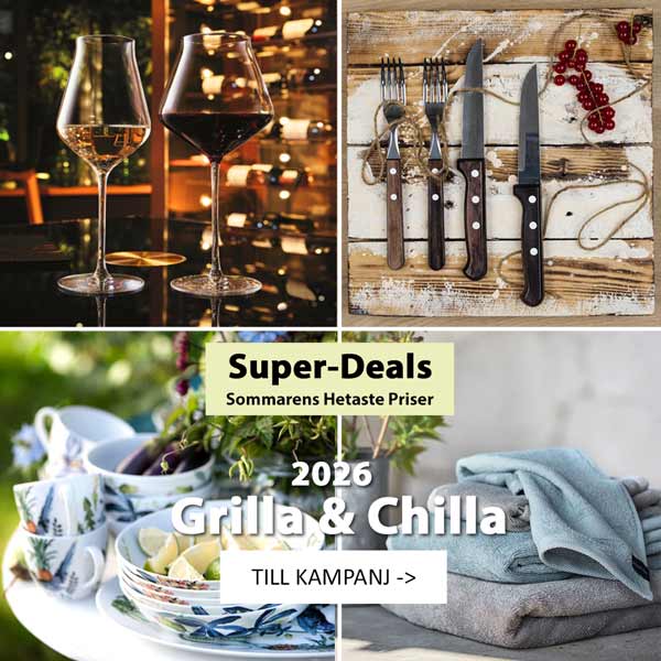 REA - Grillbestick och porslin vinglas