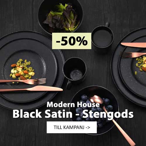 Stengods Svart rustik Black Satin från Modern House REA