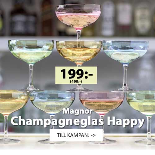 Magnor Champagneglas Happy - REA Kampanj